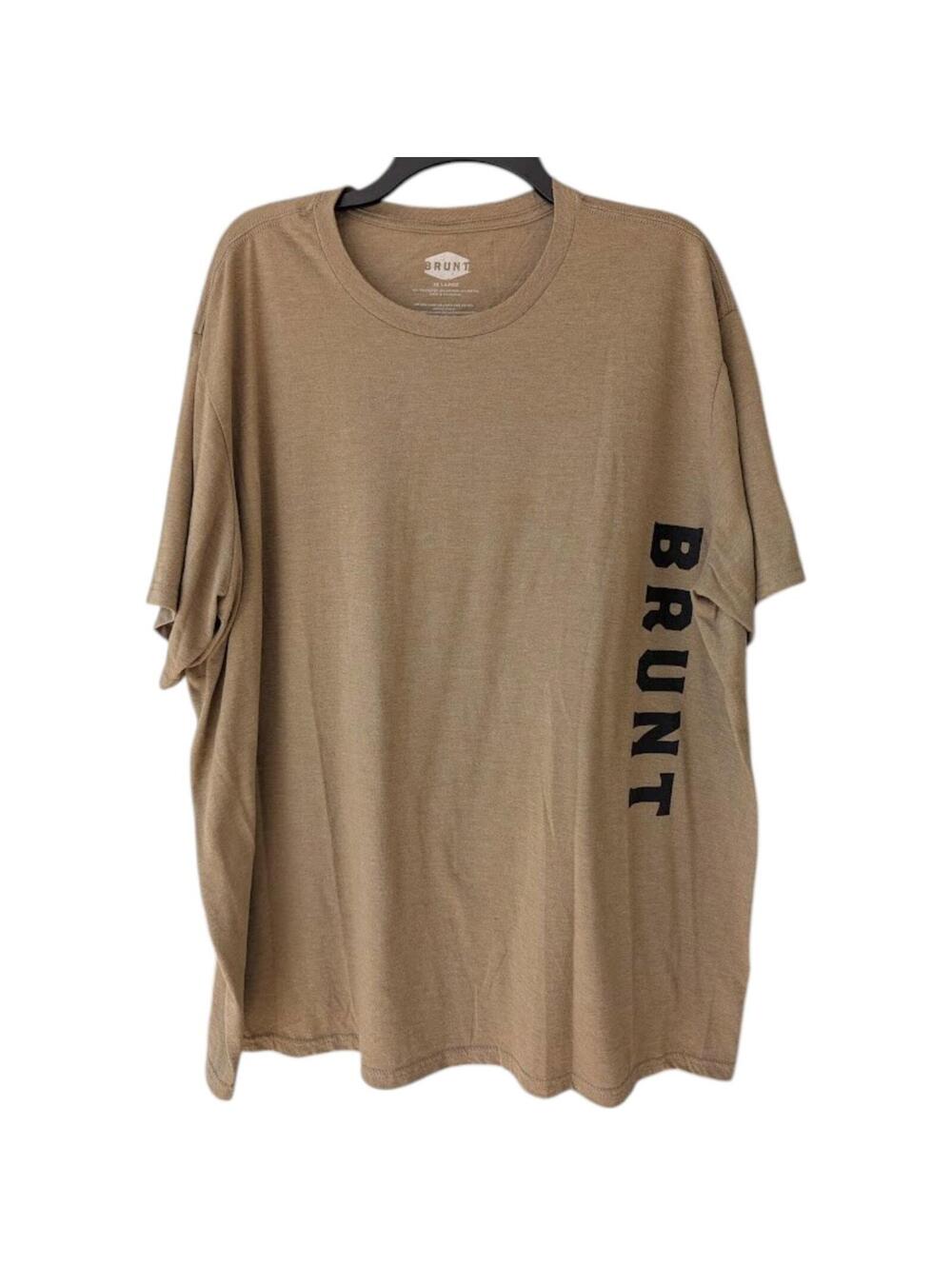 Brunt Shirt 3XL Tan Khaki Graphic Tee Oversized Baggy Tri-Blend Soft Workwear